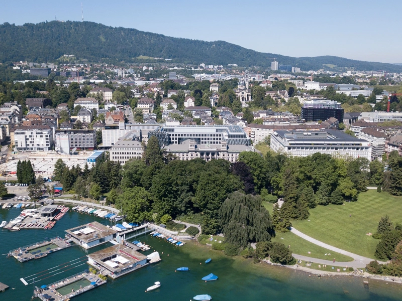 Exterior shot of the Quai Zurich Campus in Switzerland.