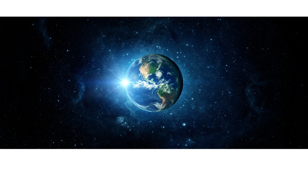 Earth World globe in outer space