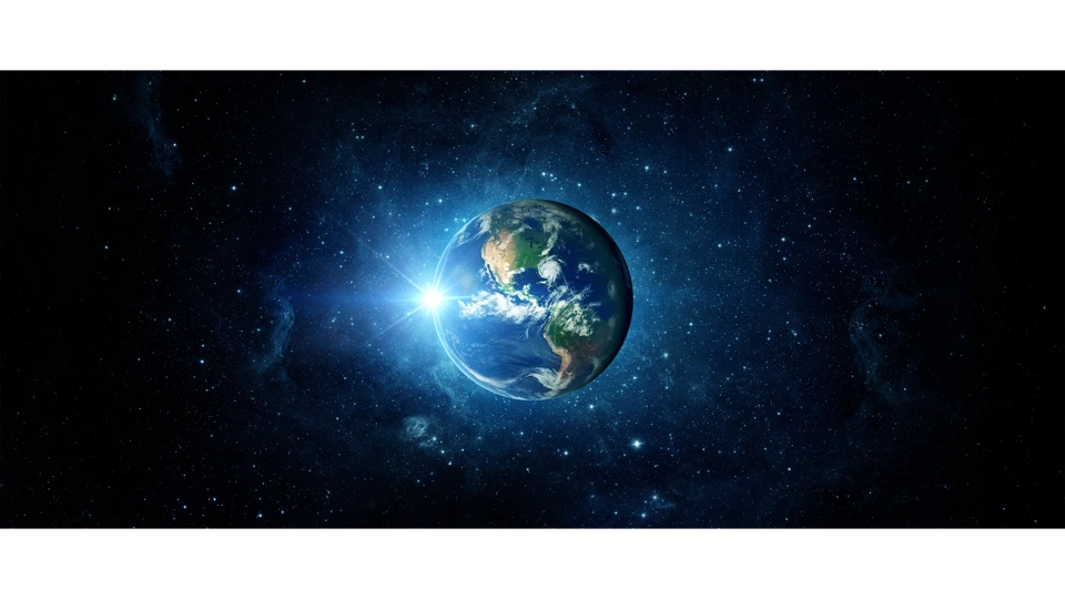 Earth World globe in outer space