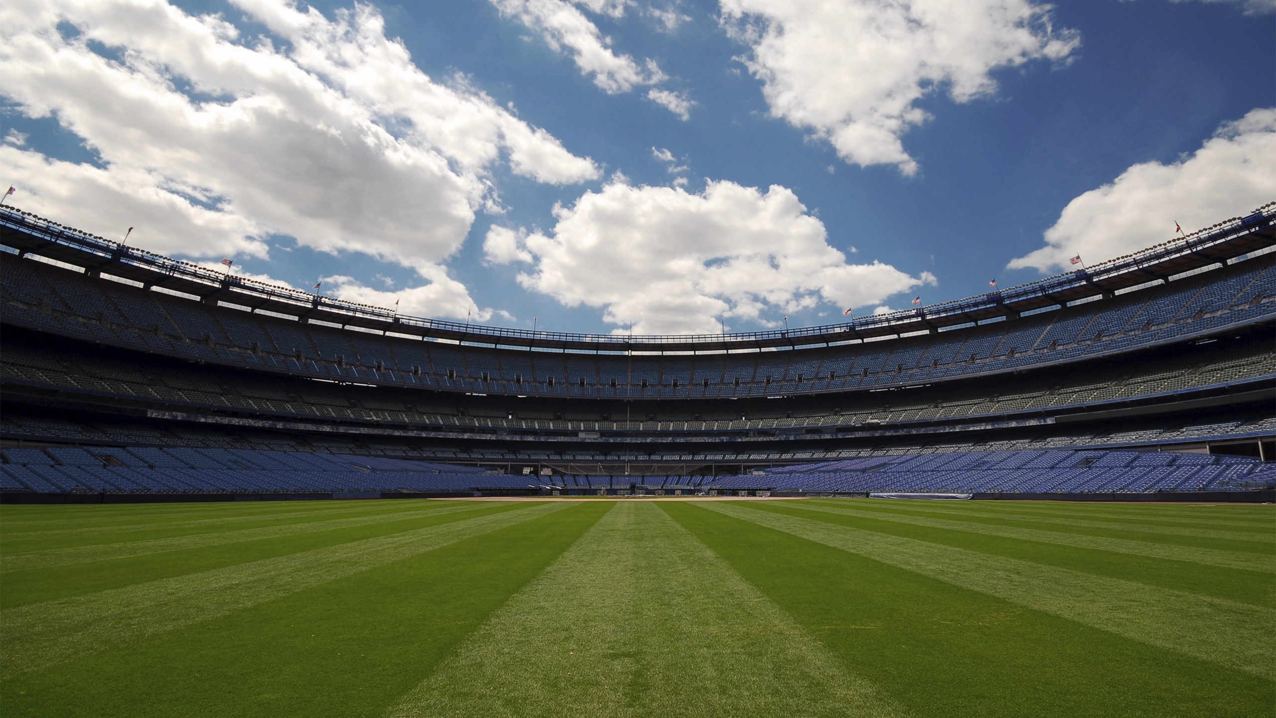 interior of sports stadium taken from pitch level