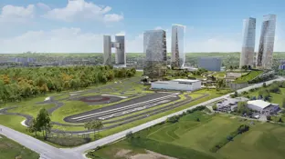 Aerial shot of the Porsche Experience Centre in Canada