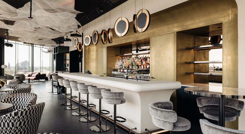 The lounge bar at Amsterdam's DoubleTree Hilton hotel, The Netherlands