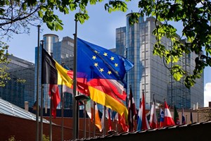 EU and German flags 
