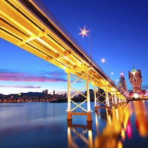 Macau bridge at night