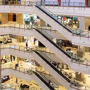 Shopping mall elevators