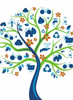 New Leaf Wellbeing Sustainability Tree Illustration