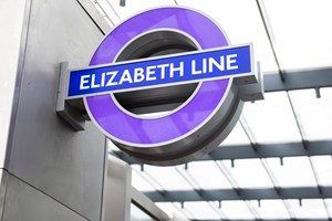 Elizabeth line sign at station