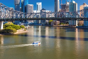 Bridge With Skyline Of Brisbane