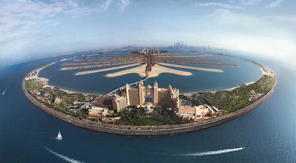 Aerial of Atlantis, The Palm, UAE.