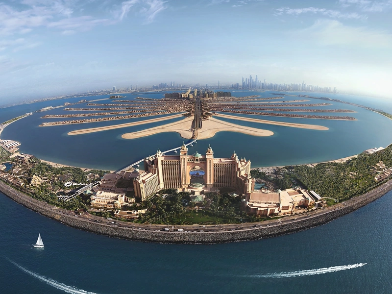Aerial shot of Atlantis, The Palm, UAE.