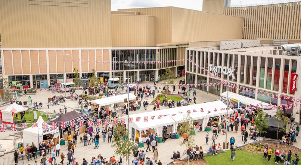 Shopping centre courtyard UK