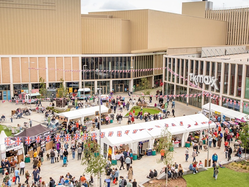 Shopping centre courtyard UK