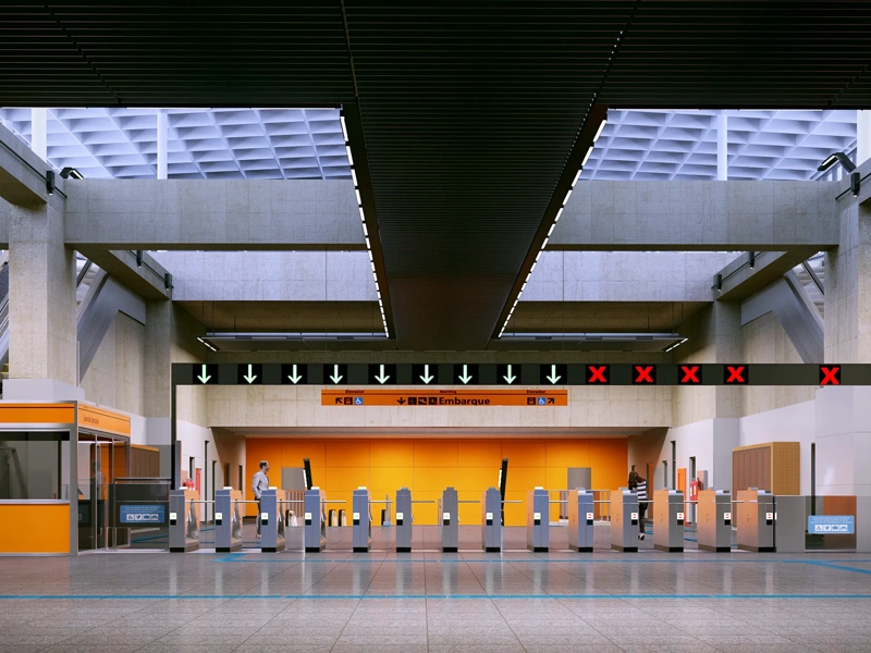 Rendering of major metro station gate area, Sao Paolo, Brazil