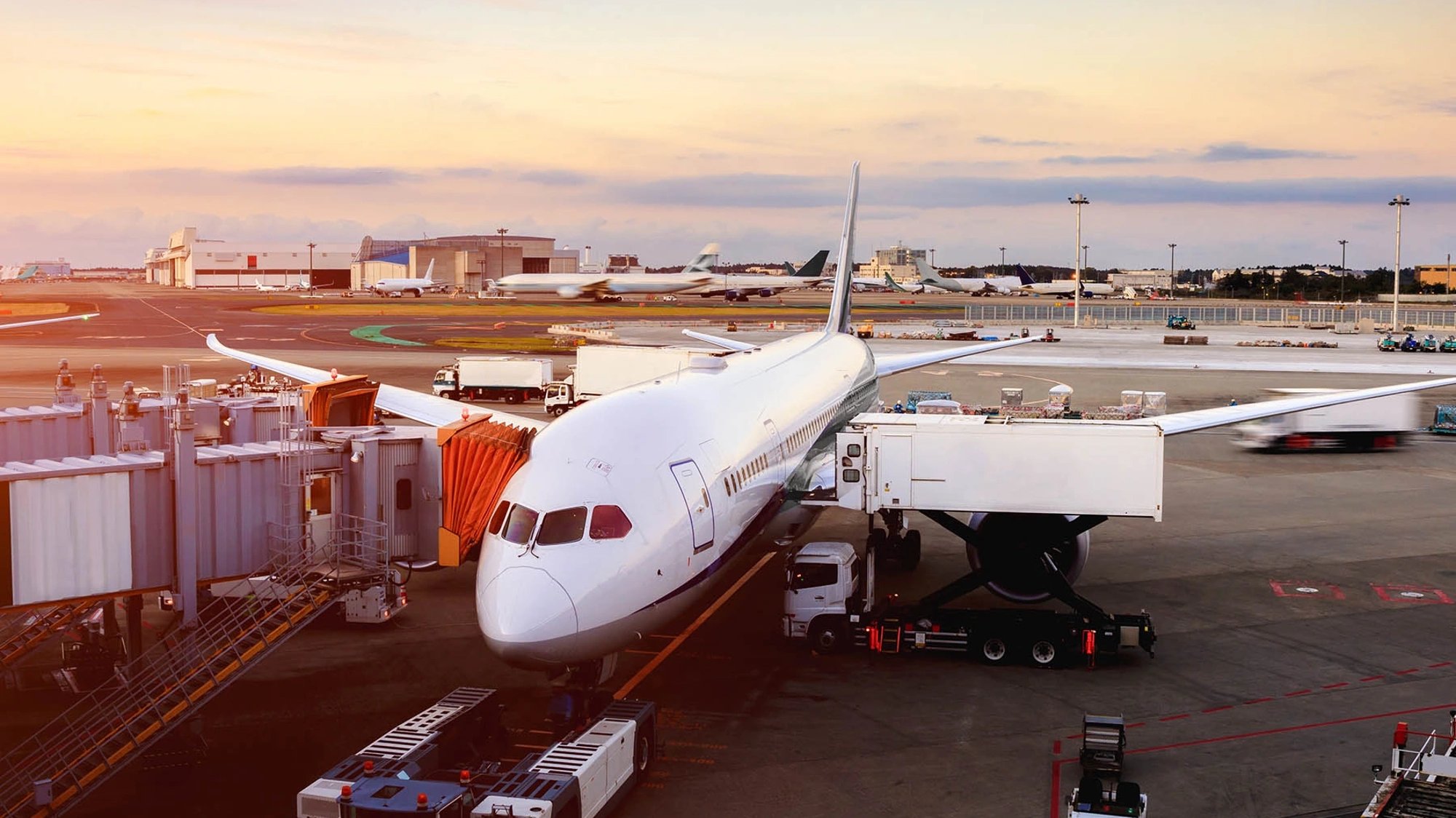 Plane on tarmac at Heathrow Airport in the UK.