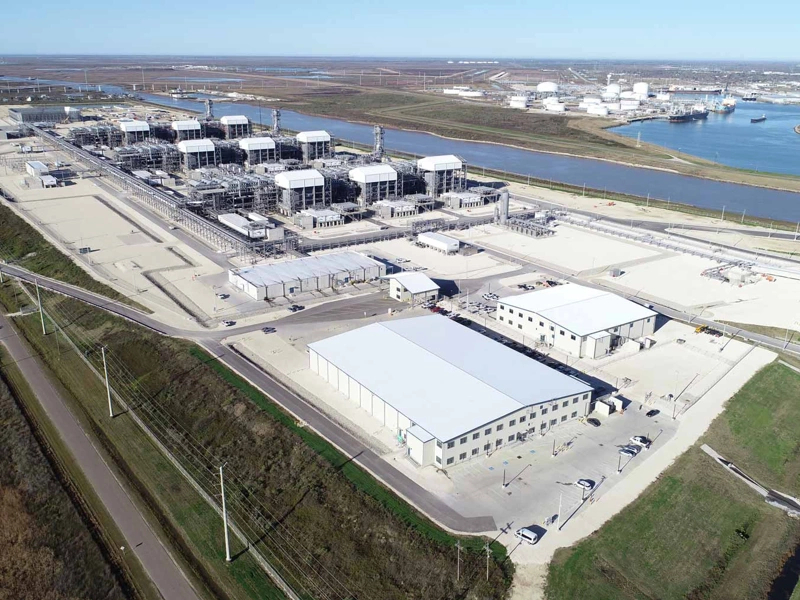 Aerial view of Freeport LNG facility, Texas, USA