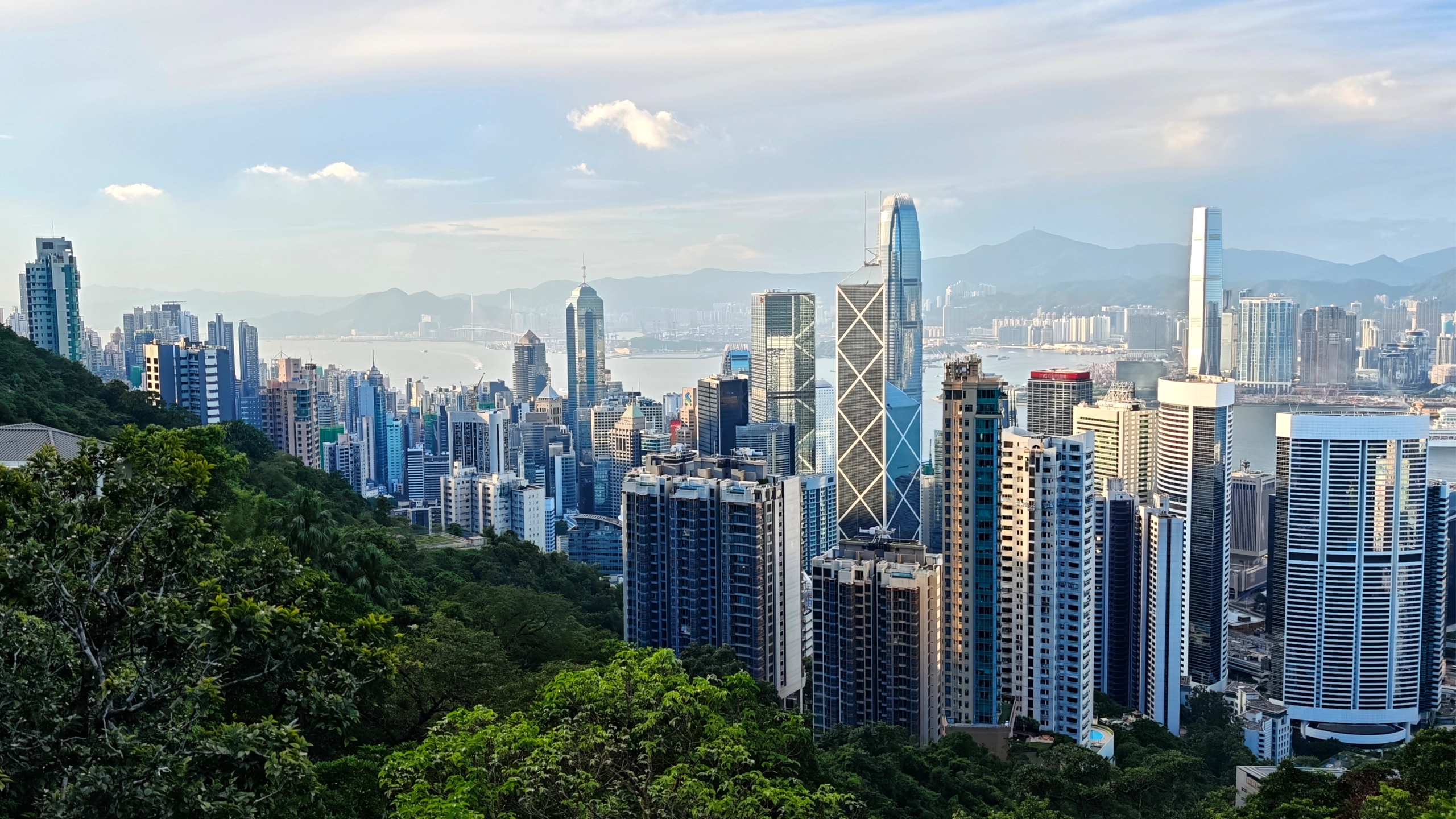 View of Hong Kong skyscrapers during the daytime