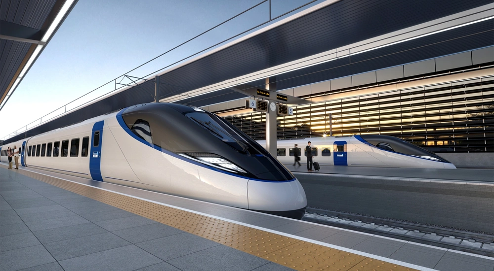 Bullet train on track