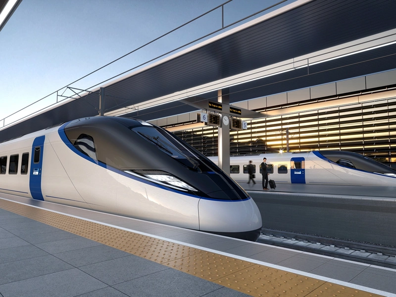 Bullet train on track