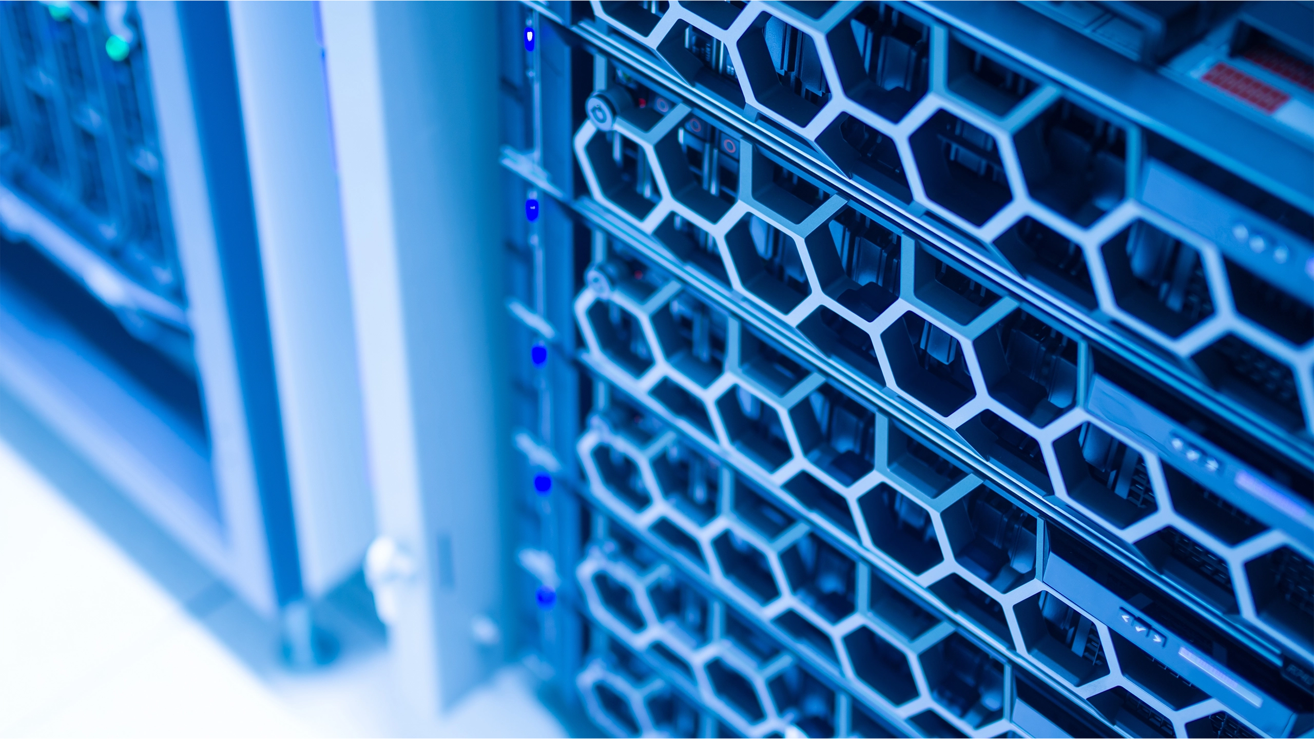 Blue servers in a data centre