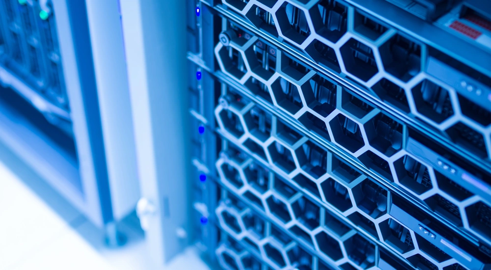 Blue servers in a data centre