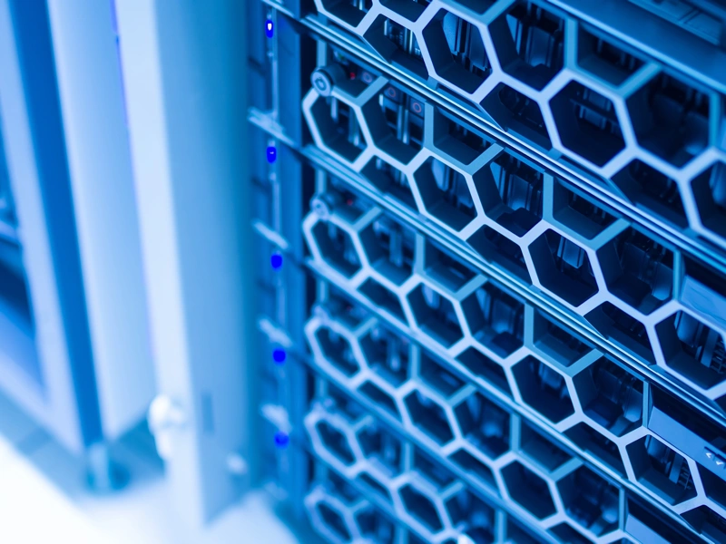 Blue servers in a data centre