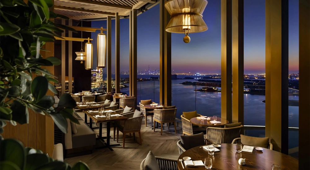 Night time shot of the Nobu restaurant, Atlantis in the The Palm, UAE