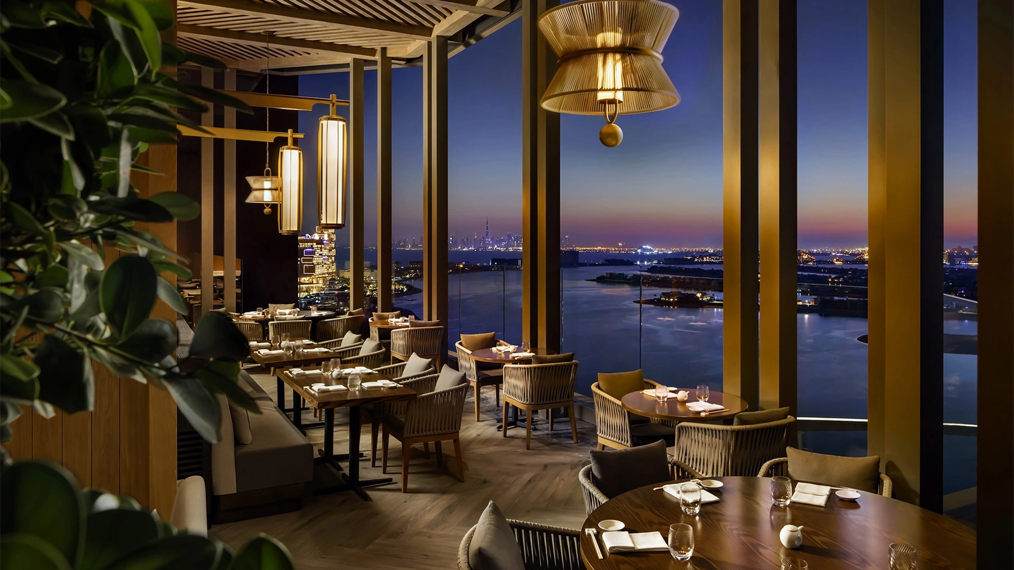 Night time shot of the Nobu restaurant, Atlantis in the The Palm, UAE