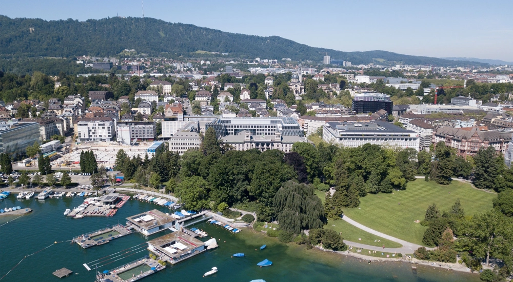 Exterior shot of the Quai Zurich Campus in Switzerland.