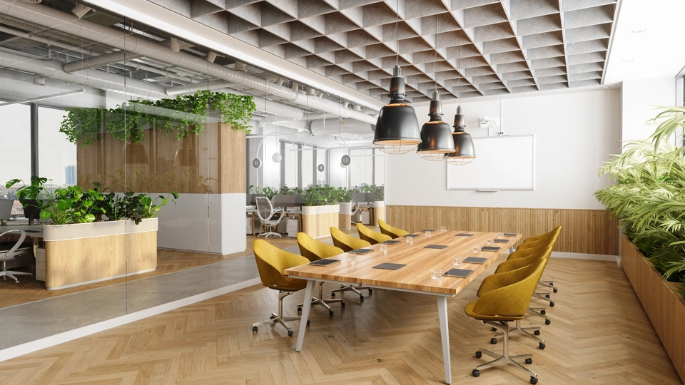 Office space with table and chairs