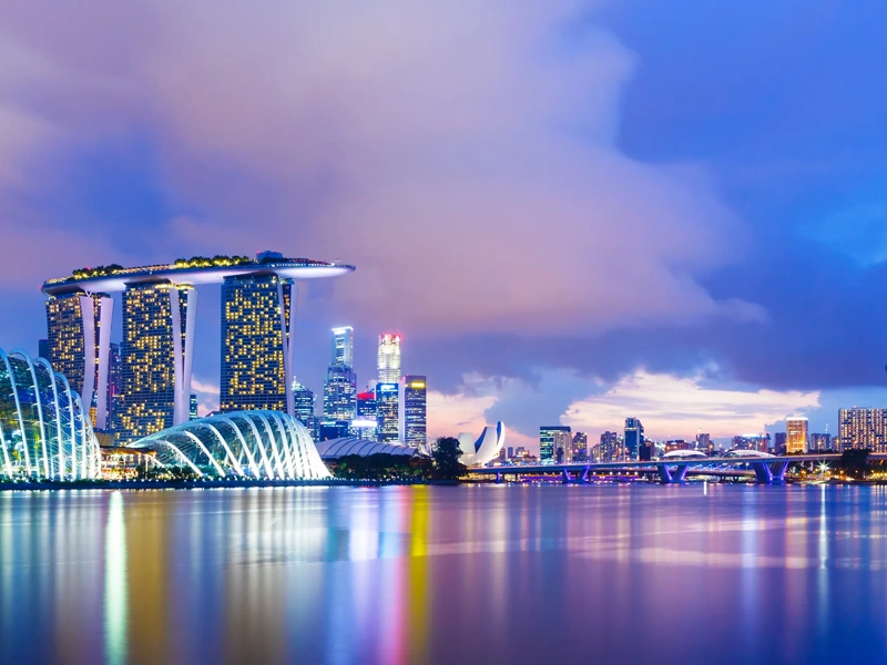 Singapore cityscape during sunset
