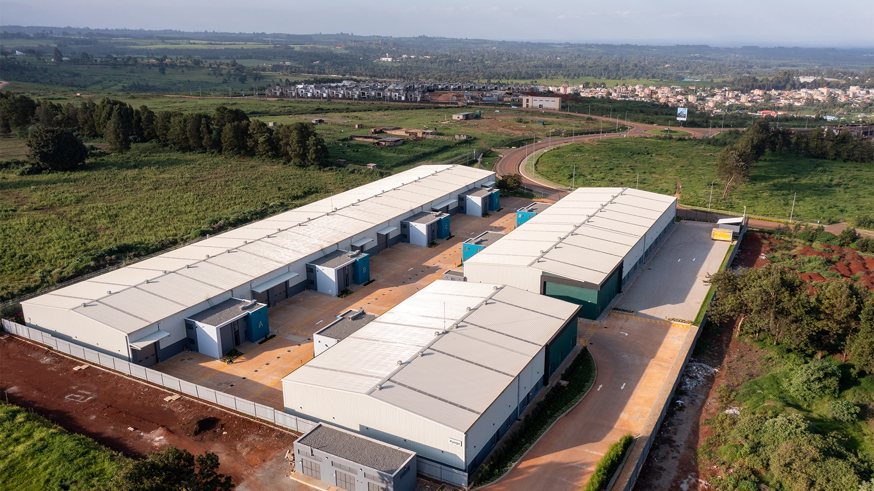 Aerial shot of ALP West Logistics Park exterior, Kenya