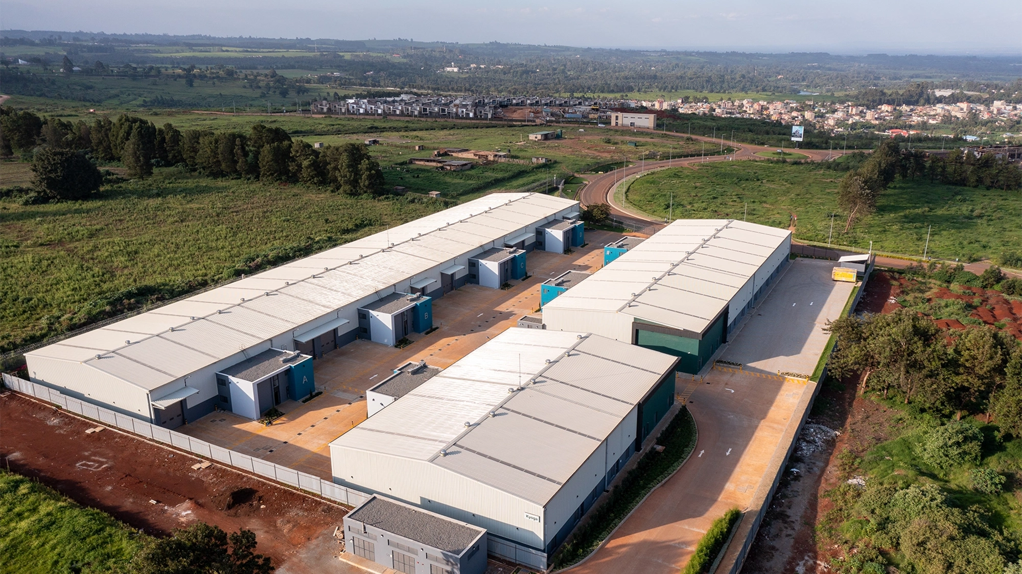 Aerial shot of ALP West Logistics Park exterior, Kenya