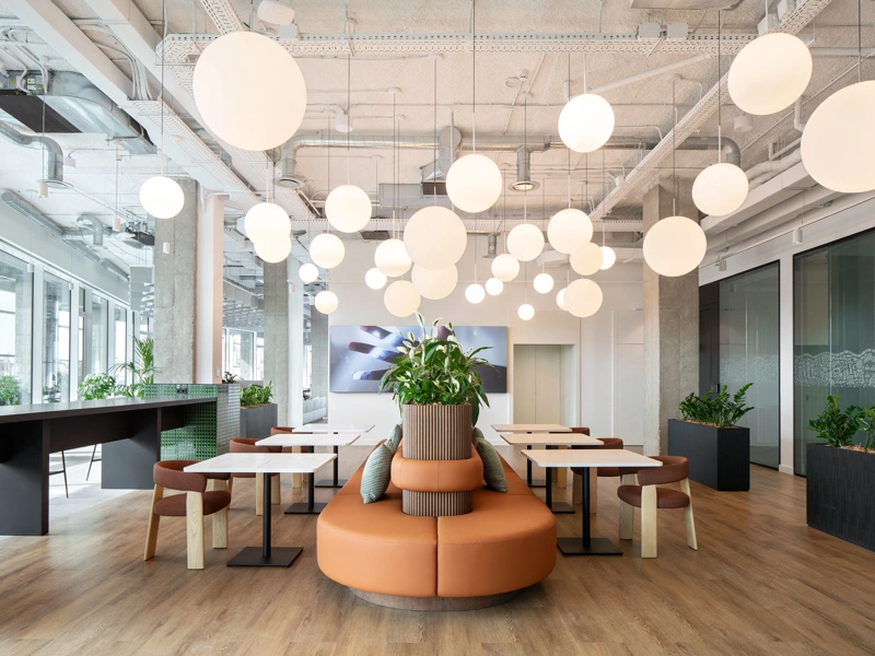 Astrazeneca Global Hub Barcelona lounge space, Spain