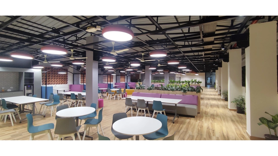 Relaxed and colourful office space