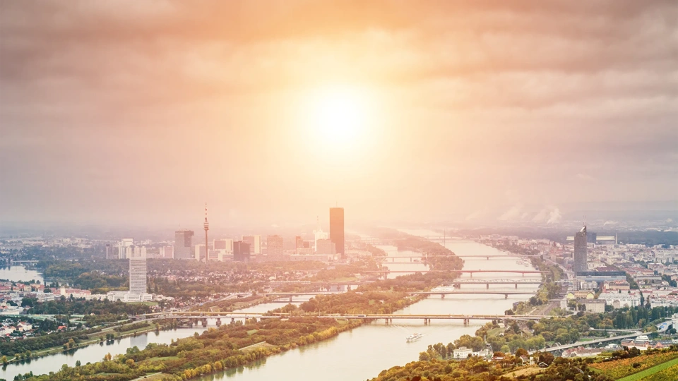 Landscape Of Vienna With Danube From Kahlenberg Mountain