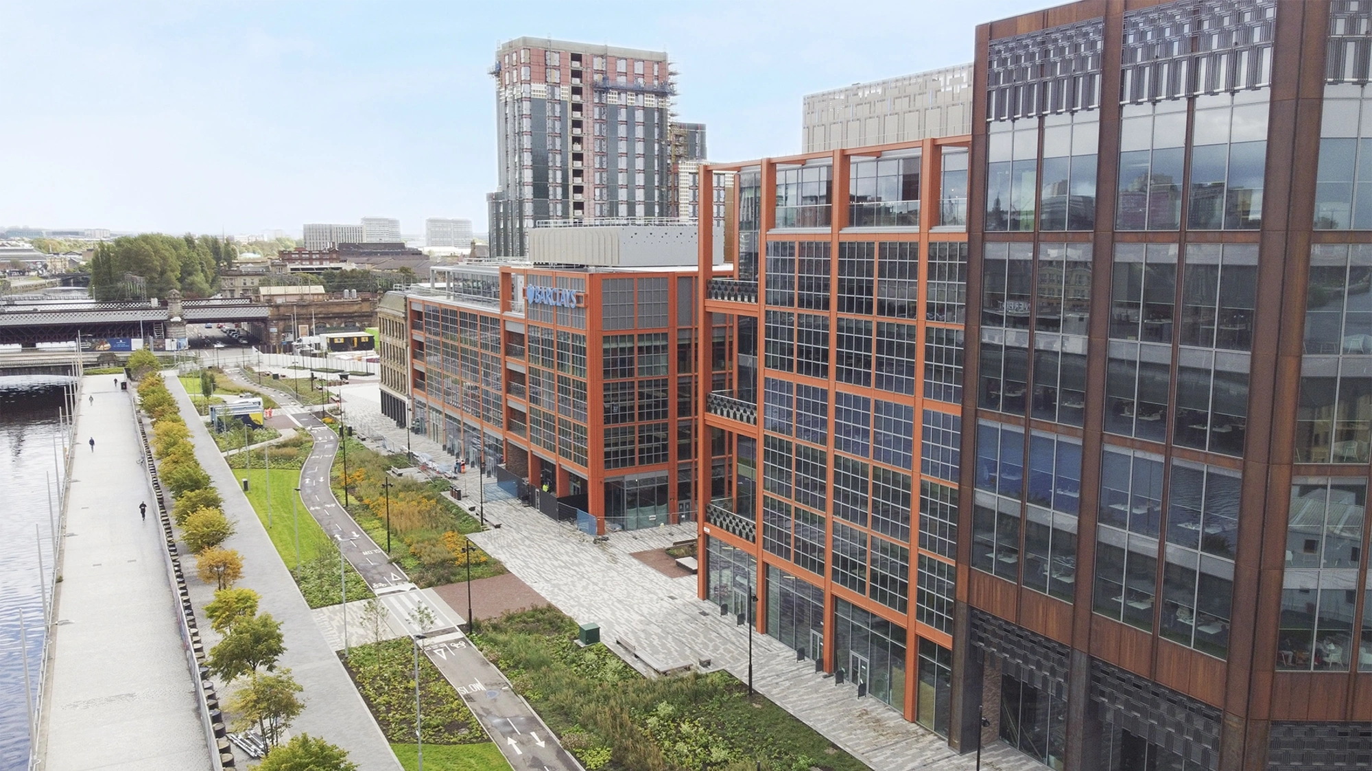 Exterior shot of Barclays Glasgow Campus in the UK.