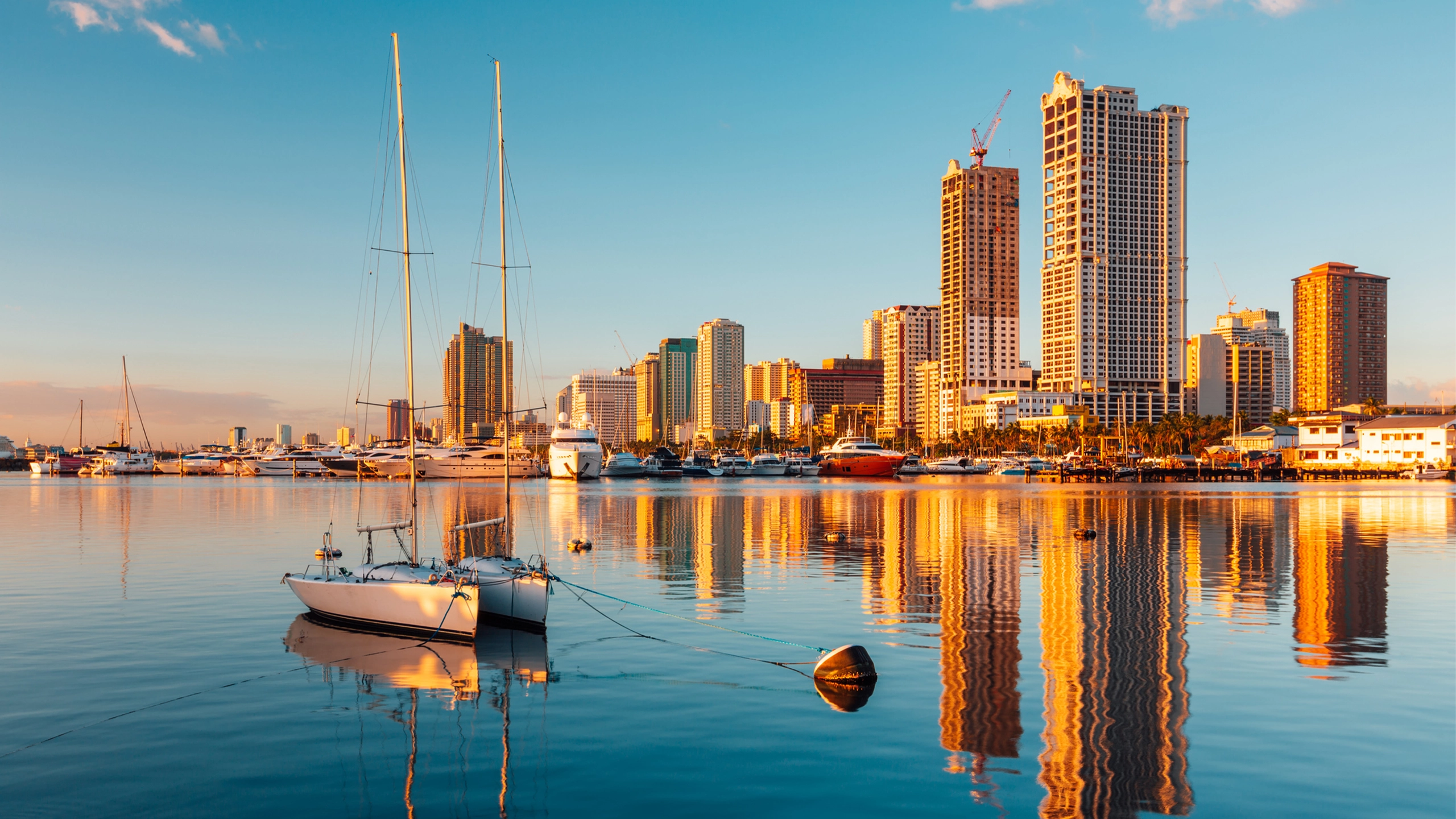 Skyline of Manila City and Manila Bay, Philippines