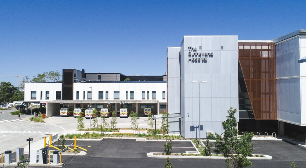 Sutherland Hospital Operating Theatre Complex exterior, New South Wales, Australia.