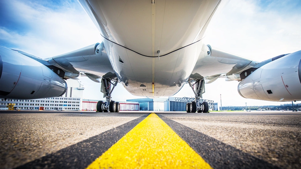 Passenger airplane on tarmac