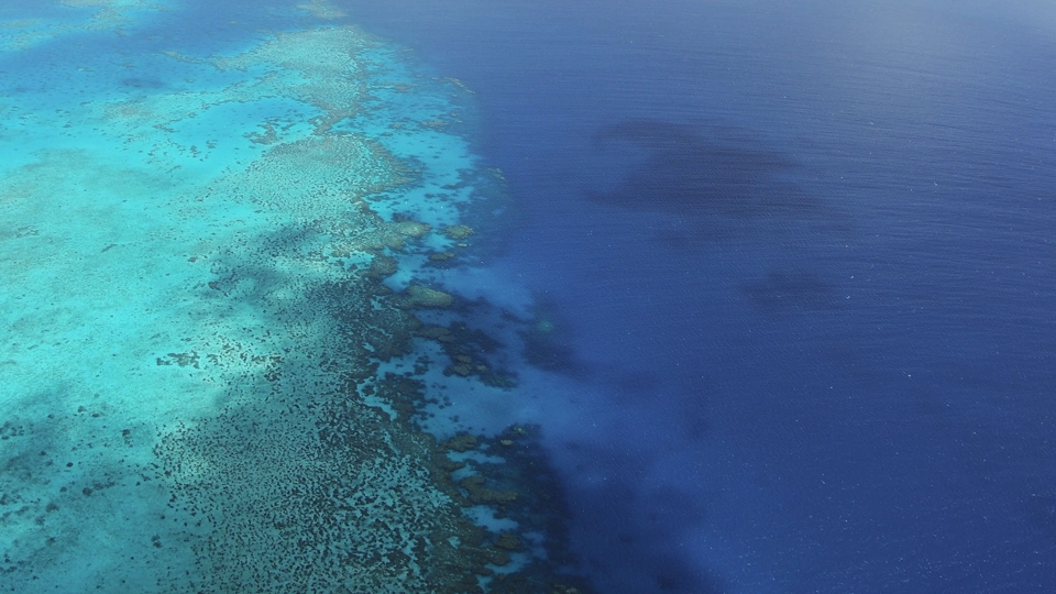 Turquoise and azure blue sea