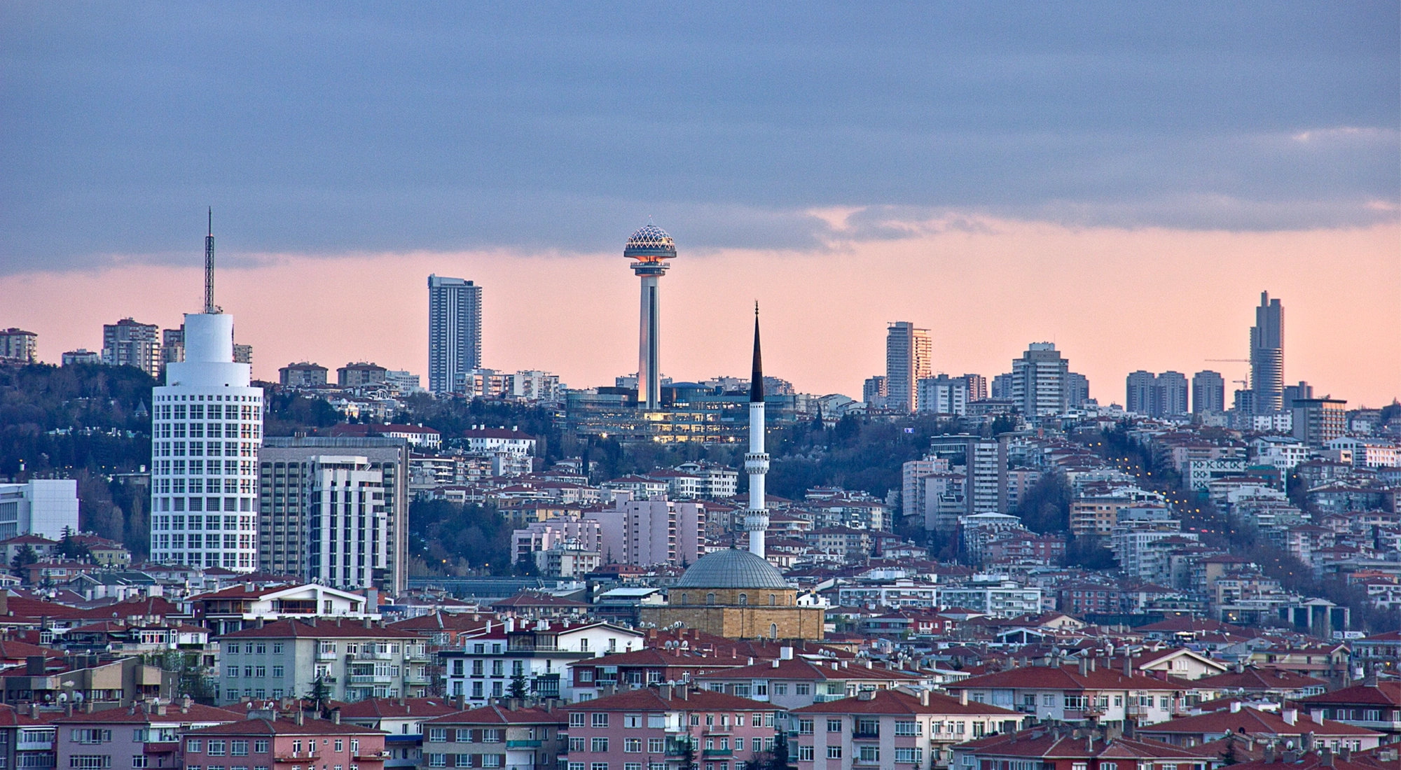 Skyline view of Ankara Turkey, one of the primary landmarks of the city.