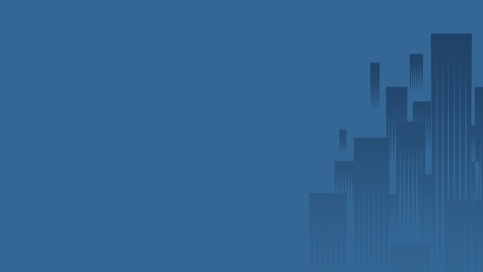 Skyline silhouette on blue