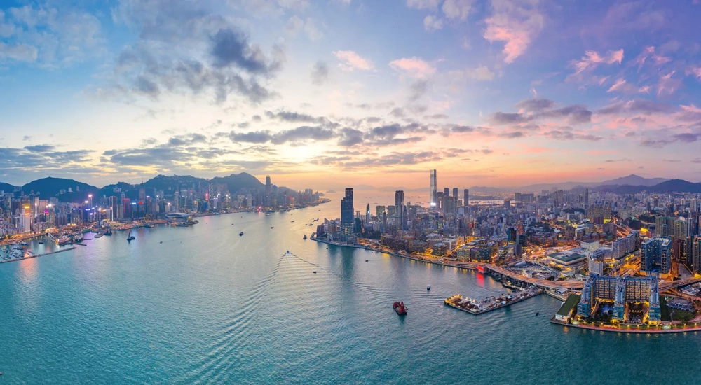 Sunset of Victoria Harbour, Hong Kong