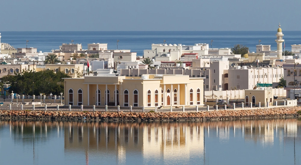 Across the water shot of Oman Refineries and Petro Chemicals (ORPIC), Sur, Oman