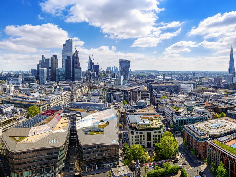 panoramic view at the city center of london