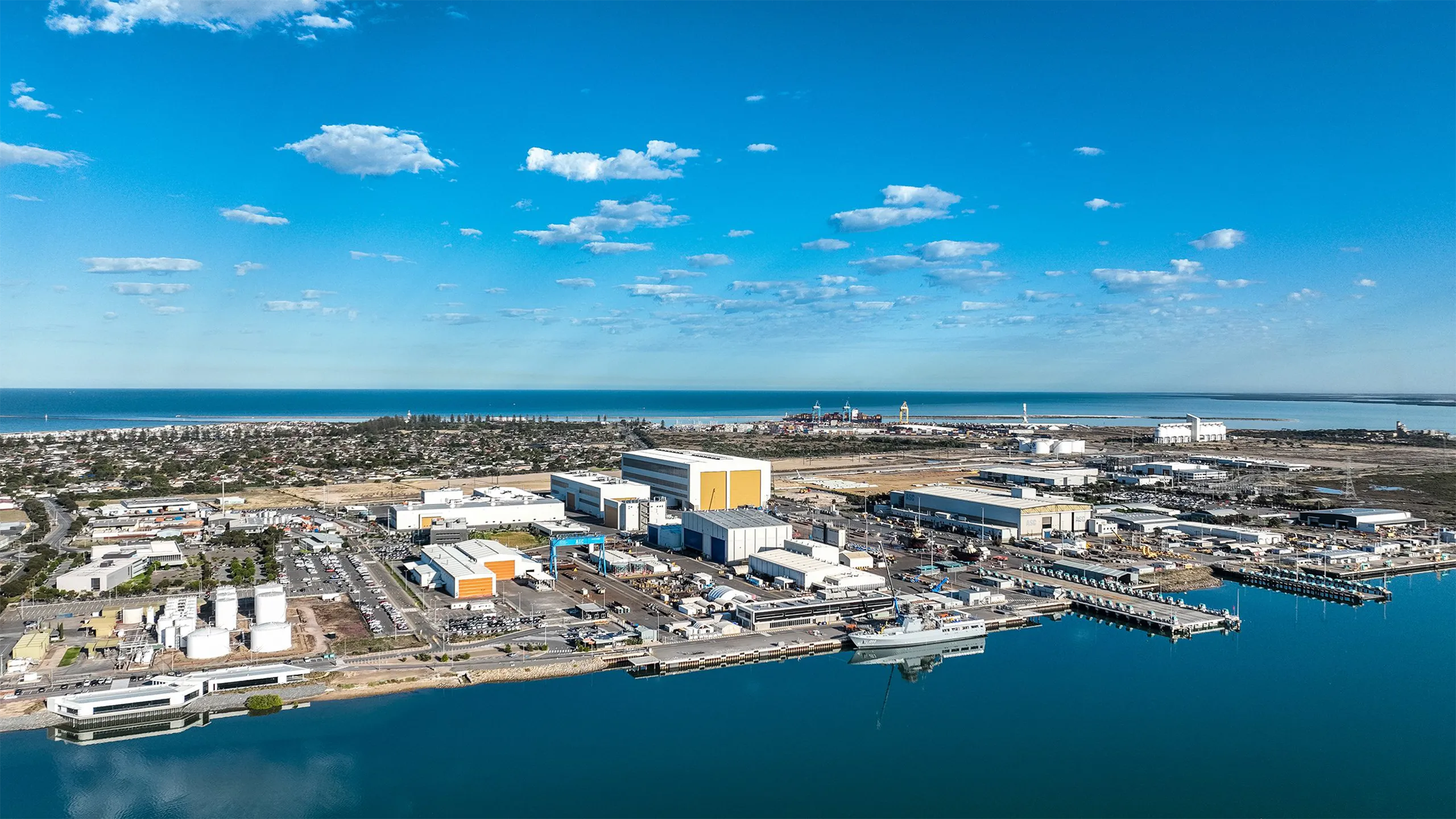 Ariel view of Osborne Naval Shipyard in South Australia