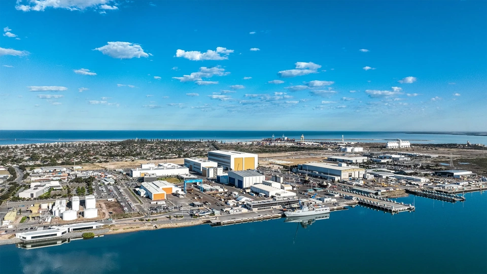 Ariel view of Osborne Naval Shipyard in South Australia