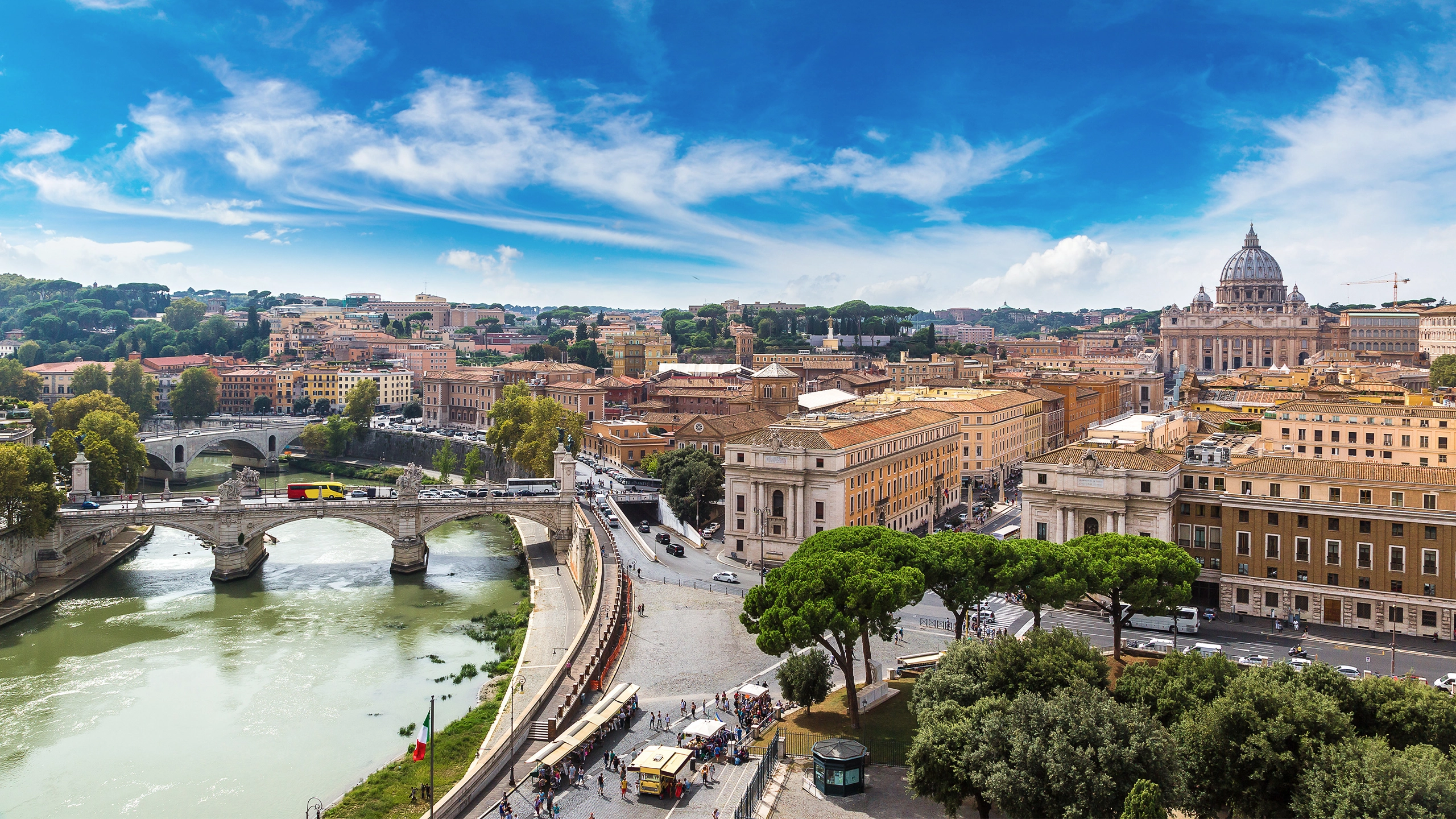 Panoramic aerial view of Rome