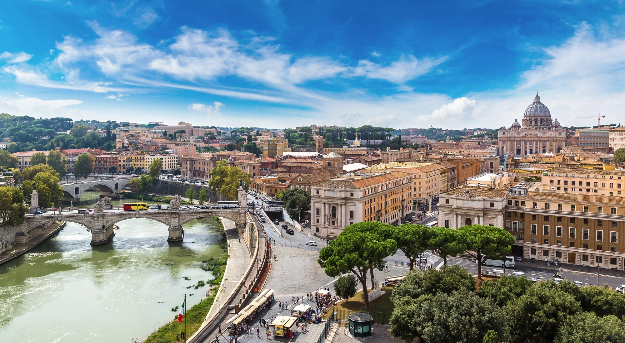 Panoramic aerial view of Rome
