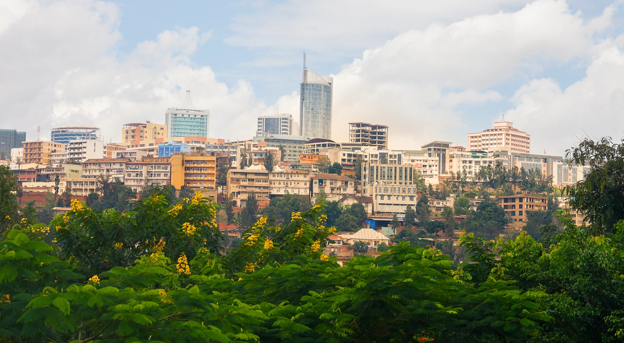 Panoramic View At The City Business District Of Kigali Rwanda